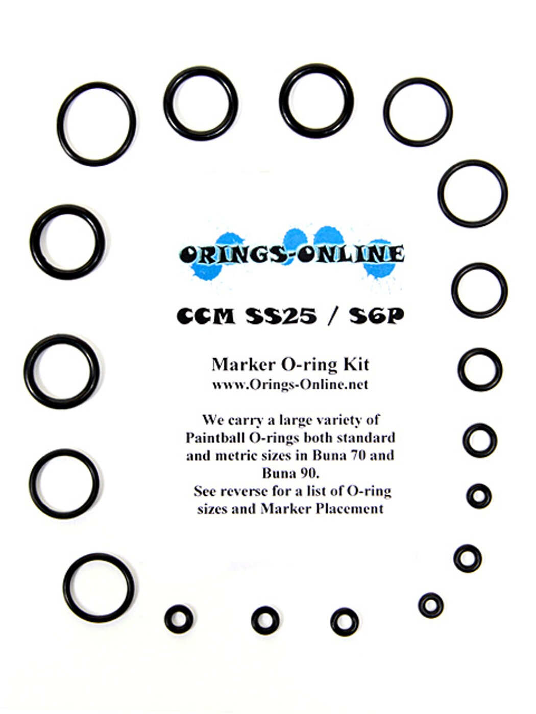CCM SS25 / S6P Chipley Custom Machine Marker O-ring Kit